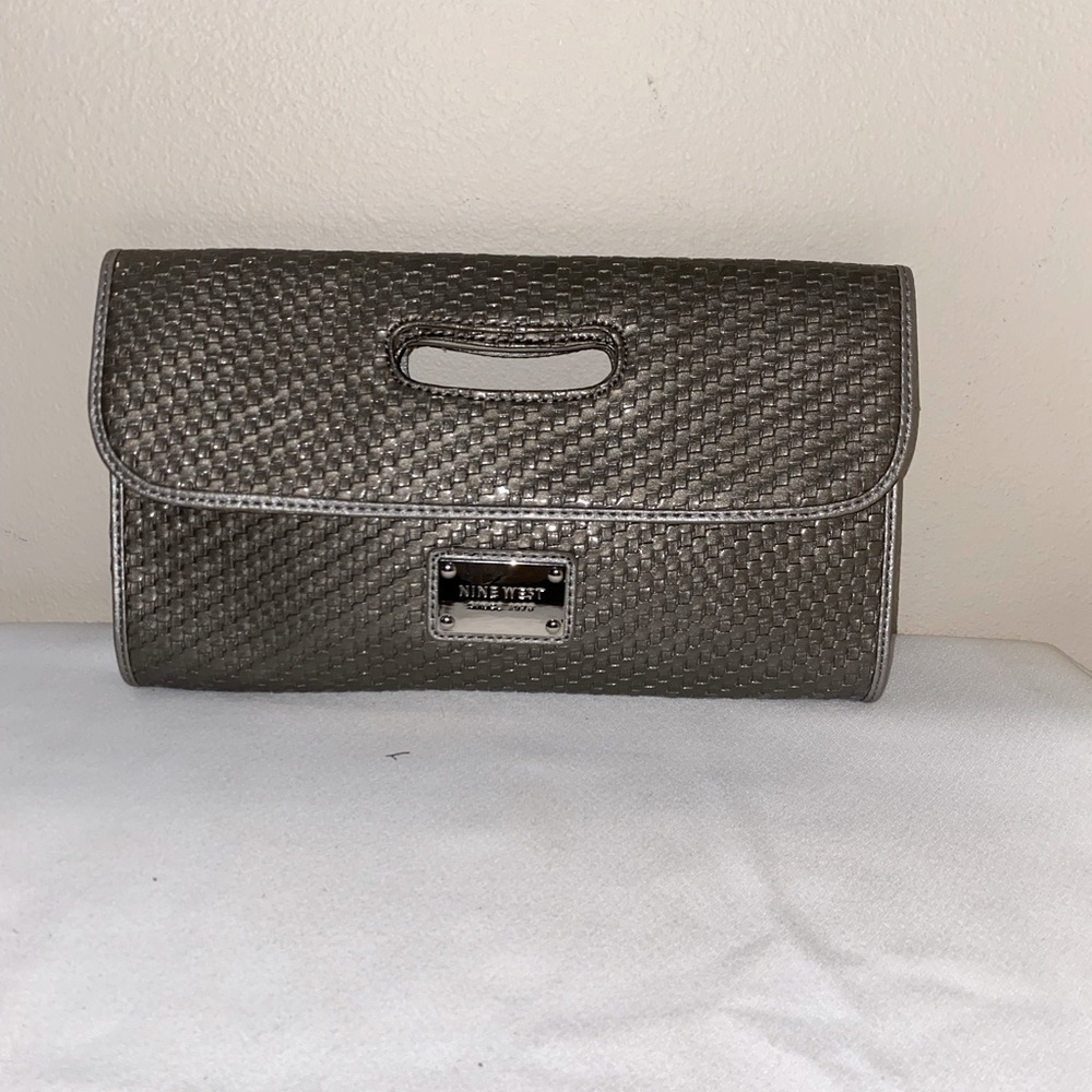 Nine West large clutch bag gray barely used
